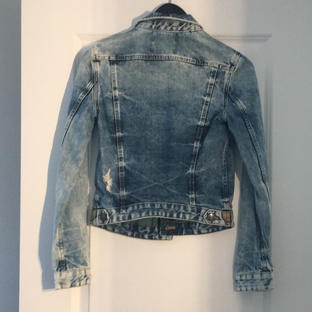 Zara TRF fitted denim jacket size S fits XS - Picture 8 of 11
